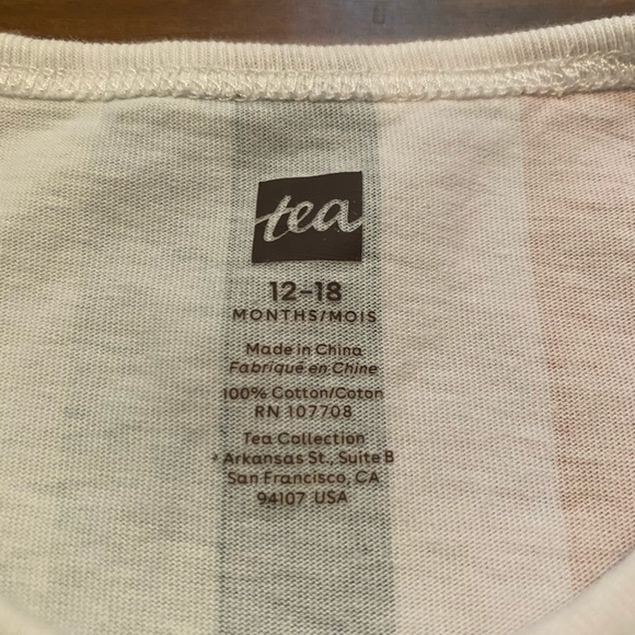 Tea Collection Ruffle Short Sleeve Striped Dress - Picture 4 of 5